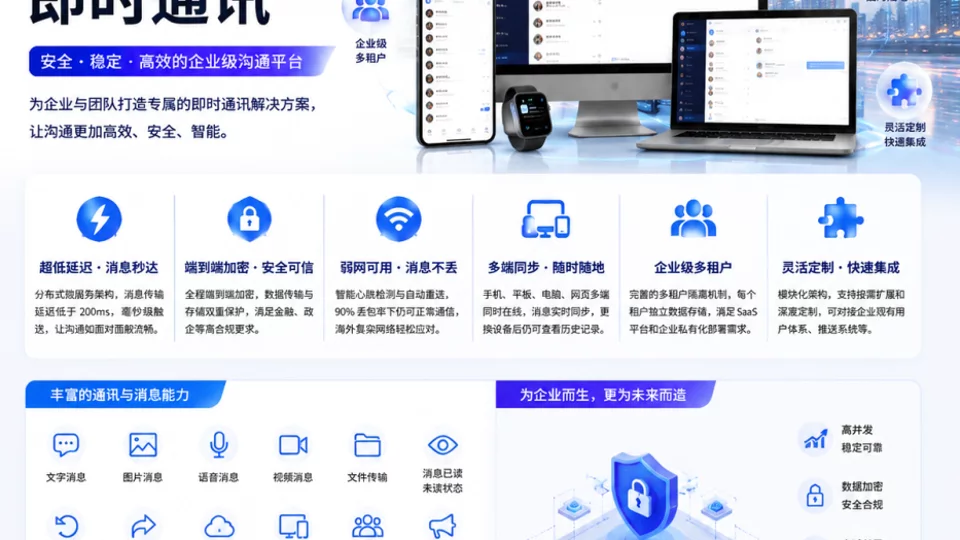 新一代IM即时通讯系统,助力企业打造安全高效沟通平台