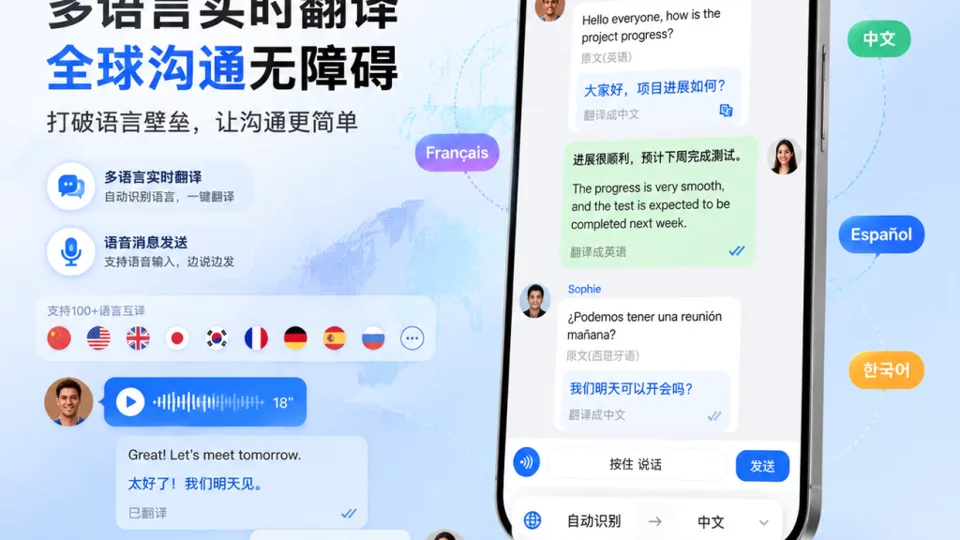 🌍 极光鸟IM全新升级|多语言实时翻译,让全球沟通无障碍